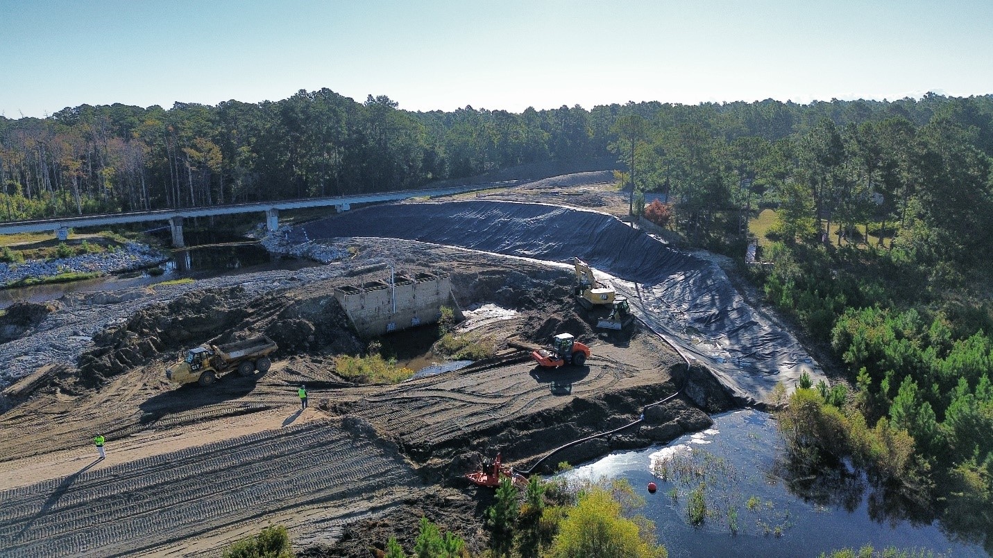 Dam Reconstruction Project Pictures City Of Boiling Spring Lakes Nc